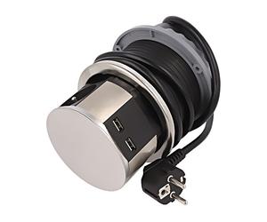 OR-AE-1381 Regleta Enchufes: Mueble IP20 16A 3680W Acero En: Ø100mm ORNO