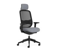 Orangebox Silla de Oficina ergonómica, Do Better, reposacabezas, Gris | Maila técnica, reposabrazos regulables en altura, ruedas para todo tipo de suelos, ajustes del asiento, hasta 150 kg