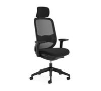 Orangebox Silla de Oficina ergonómica, Do Better, reposacabezas, Negro | Maila técnica, reposabrazos regulables en altura, ruedas para todo tipo de suelos, ajustes del asiento, hasta 150 kg