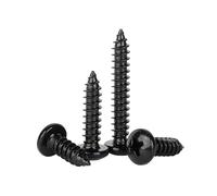 ORANXIN M4 x 40mm 20 Pcs Cabeza redonda Tornillos para madera Acero inoxidable 304 Zinc negro chapado Tornillos autorroscantes Cruz Cabeza Pan Tornillos Autoperforantes