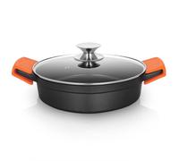 Orbegozo Cacerola baja CDB 1024 - Aluminio 2.8 L antiadherente sin PFOA asas silicona tapa cristal