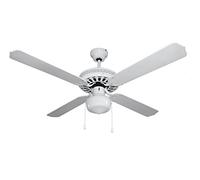 Orbegozo CL 08132 B Ventilador de techo con luz, 4 palas reversibles, diámetro 132 cm, 3 velocidades y 60 W de potencia, Color Blanco