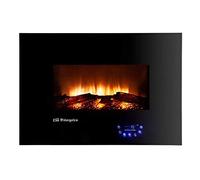 Orbegozo CM 8000 - Chimenea eléctrica, intensidad de llama ajustable, panel de control táctil, mando a distancia, 3 modos de programación, soporte mural, 1800 W