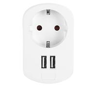Orbegozo EN 1200 - Enchufe y Adaptador Carga USB, 2 Puertos USB, Potencia máx. 3680 W, protección sobrecarga, sobrecalentamiento y Cortocircuitos, Multicolor