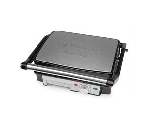 Orbegozo GR 4560 Grill Eléctrico y Plancha 2200W - Placas Abatibles 180°, Placa Lisa Libre de PTFE y PFOA, Termostato Regulable, Bandeja Recoge Salsas