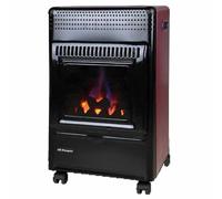 Orbegozo HBF 95 Estufa de gas butano, llama azul, triple sistema de seguridad, apta para gas butano y propano, 3500 W analizador atmosférico, color negro/Burdeos