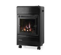 Orbegozo HBF 95 N Estufa de Gas Llama Azul 3500W con Efecto Fuego Real - Estufa de Butano y Propano Clase A con Leño Cerámico, Cuerpo Negro, Triple Sistema de Seguridad y Ruedas Pivotantes