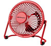 Orbegozo PW 1021 - Mini ventilador USB de sobremesa, silencioso, 8 W, rojo
