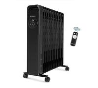 Orbegozo RAD 2510 - Radiador de aceite, 3 potencias, temporizador, pantalla LED, Asa, mando a distancia, protección sobrecalentamiento, 2500 W