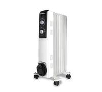 Orbegozo RF 1500, Radiador eléctrico bajo consumo, 1500 W, 3 potencias de calor, 7 elementos, termostato regulable, sistema de protección contra sobrecalentamiento, ruedas pivotantes, color blanco