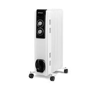 Orbegozo RF 2000, Radiador eléctrico bajo consumo, 2000 W, 3 potencias de calor, 9 elementos, termostato regulable, protección contra sobrecalentamiento, ruedas pivotantes, color blanco