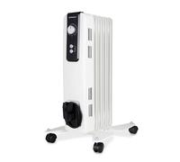 Orbegozo RH 1000 Radiador de Aceite Portátil 1000W - 5 Elementos, 2 Niveles de Potencia (500W/1000W), Ruedas Multidireccionales, Recogecables y Termostato Regulable