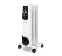 Orbegozo RS 1000 Radiador - Potencia Máxima 1000W, 5 Elementos Caloríficos, 3 Potencias de Calor, Termostato Regulable, Ruedas Pivotantes y Recogecables