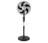 Orbegozo SF 0149, Ventilador de pie, 60 W, 3 velocidades, oscilante, silencioso, cabezal inclinable, altura regulable hasta 128 cm, rejilla de seguridad, tamaño de aspas 40 cm, color negro