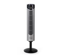 Orbegozo TWM 1015 - Ventilador de torre iónico, mando a distancia, 3 modos de ventilación, display digital, función temporizador, 3 velocidades, silencioso, rotación 80ºC, 45 W, gris/negro