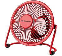 Orbegozo Ventilador sobremesa mini PW 1027 – USB y 230V, 10 cm, 2.5 W, rojo, silencioso