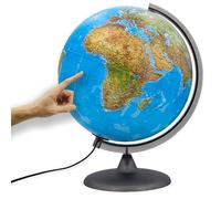 ORBIT GLOBES & MAPS - Globo terráqueo iluminado - globo terráqueo de 30 cm con base estable, imagen del mapa físico/político 2023 con luz LED, imagen del mapa espana actual