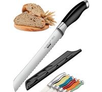 Orblue Cuchillo de Pan 20cm, Cuchillo Panero Profesional con Sierra Grande, Ideal para Cortar el Pan, Cuchillo de Cocina de, Cuchillo Sierra Arcos