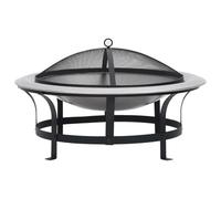 Ordellia Brasero de jardín de acero inoxidable de 76 cm con parrilla, colador ignífugo y atizador, para patio, jardín y patio trasero, como chimenea, estufa para calentar