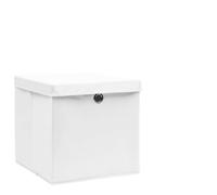 Ordellia Cajas de almacenamiento con tapas, 10 unidades, 28 x 28 x 28 cm, color blanco, de fieltro, organizador de almacenamiento para estantería, armario, cajón, baño, oficina, ahorra espacio