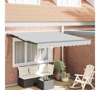 Ordellia Marco de toldo ajustable antracita 3,5 x 2,5 m de acero pulverizado con manivela, brazo articulado, soporte de pared y fijación para terraza, jardín, balcón