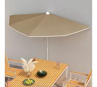 Ordellia Sombrilla media con mástil de 180 x color rojo terracota, tela de poliéster resistente a los rayos UV, estructura de acero con costillas, paraguas de jardín resistente a la intemperie para
