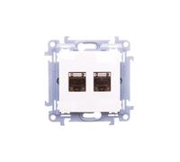 Ordenador Doble Enchufe 2xRJ45 Cat.6 Simon 10 C62E.01/11