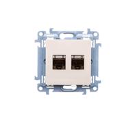 Ordenador Doble Enchufe 2xRJ45 Cat.6 Simon 10 C62E.01/41