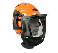 Oregon Casco de seguridad para motosierra Waipoua 562413 con orejeras y protector facial, naranja