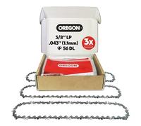 Oregon Cadenas de Motosierra para Espada 40cm, 3/8" LP, 1.1mm, 56 Eslabones | Pack de 3, Cadena de Repuesto, Compatible Makita, Dewalt, Husqvarna y más