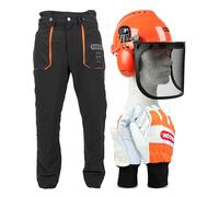 Oregon Casco de Seguridad Yukon para Motosierra + Guantes Talla L (91305L) + Pantalones Anticorte Talla 2XL