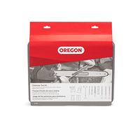 Oregon Kit Premium de Mantenimiento de Cadena de Motosierra, Estuche Rígido | Incluye Afilador con Limas, Mango, Medidor de Profundidad, Tornillo de Banco, Cuña de Leñador y Accesorios