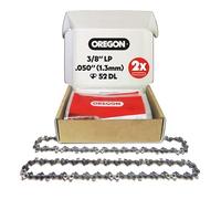 Oregon Pack de 2 Cadenas de Motosierra de Paso 3/8 LP, Calibre .050" (1,3 mm) para Espada de 14" (35 cm), 52 Eslabones Motrices - Cadena de Repuesto, Compatible con Husqvarna, Ryobi, Bosch y más