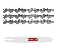 Oregon Pack de 3 Cadenas de Motosierra 3/8" LP para Espadas de 40cm -57 Eslabones, 1.3mm + Oregon guía de rodillos referencia 160SDEA041, longitud de corte 40 cm, para A041