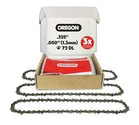 Oregon Pack de 3 Cadenas de Motosierra de Paso,325", Calibre .050" (1,3 mm) para Espada de 18" (45 cm), 72 Eslabones Motrices - Cadena de Repuesto, Compatible Husqvarna, Makita, Hitachi y más