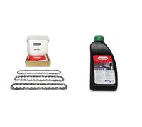 Oregon Pack de 3 Cadenas de Motosierra y Aceite Biodegradable - Cadena 3/8" LP para Espadas de 35cm - 50 Eslabones, 1.3mm, bajo retroceso, compatible con varios modelos de Stihl