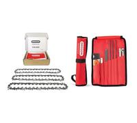Oregon Pack de 3 Cadenas de Motosierra y Kit de Afilado - Cadena 3/8" LP para Espadas de 35cm -52 Eslabones, 1.3mm, bajo retroceso, compatible con Husqvarna, McCulloch, Ryobi y muchas más