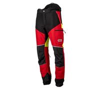 Oregon - Pantalones de Motosierra Protect Pro, EPI Alta Visibilidad, Transpirable, 4 bolsillos, Equipo de Protección Profesional para Motosierra y Tareas Forestales, Rojo/Amarillo, Talla M