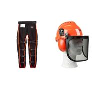Oregon - Perneras de Seguridad Tipo A Universales para uso con motosierra + 562412 Yukon - Casco de seguridad con protector para cara