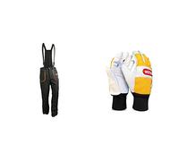 Oregon Peto de Protección Anticorte con Tirantes - Pantalones de Seguridad Tipo A para Motosierra (L) & Guantes de Seguridad para Cortar con Motosierra, Piel - 1 Par (L)