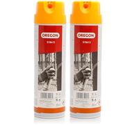 Oregon Spray De Pintura Forestal Naranja Fluorescente, 500ml, Marcador Temporal, Hasta 2 Años, Secado Rápido (519413) (Paquete de 2)