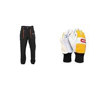 Oregon Yukon Pantalones de Protección Anticorte Clase 1 para Motosierra, Talla M (EU 46-48) (295435/M) & Guantes de Seguridad para Cortar con Motosierra, Piel - 1 Par (M)