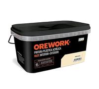 Orework Pintura monocapa para interior - 4 l - Blanco piedra
