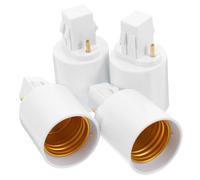 ORFOFE Adaptador de Base de Bombilla Gx23 a E27, Pack de 4 Unidades, Portalámparas de Latón Base Rosca para Iluminación Interior y Exterior