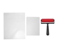 ORFOFE Rodillo de Impresión de Gel con Brocha Integrada, Placa de Gel Reutilizable para Técnica Combinada y Distribución Uniforme de Tinta en Proyectos de Grabado