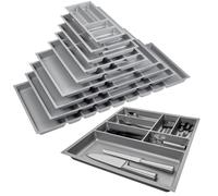 Orga-box 2 Cubertero fondo: 461 x ancho: 509 mm gris plateado con estructura de lona para cajón de 60 cm Nobilia hasta 07/2012 (¡POR FAVOR MIDA LAS DIMENSIONES DEL INTERIOR DE SU CAJÓN!)
