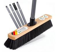 ORGAFLIX Escoba con mango de 40 cm, con fibras sintéticas finas, fabricado en Alemania e Italia, resistente escoba para el hogar y la sala, elimina el polvo y la suciedad a fondo en interiores