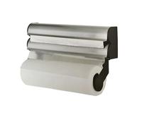 Organizador 3 en 1 de cocina,Portarollos de cocina,Porta papel de aluminio, que incluye dispensador de papel, dispensador de papel aluminio y dispensador de film transparente. ACERO INOXIDABLE