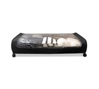 Organizador bajo cama round - plegable con ruedas y tapa transparente - compacto - nyana home