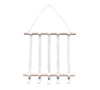 Organizador Colgante de Pared para Pinzas y Cintas, Madera | Almacenaje Mural, Selección Rápida de Clips, Blanco y Tejido, para Guardería y Cortina de Cama